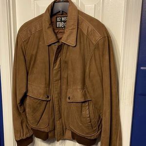 Vintage Leather Suede Bomber Jacket, Size 40. U2 Wear Me Out brand.
